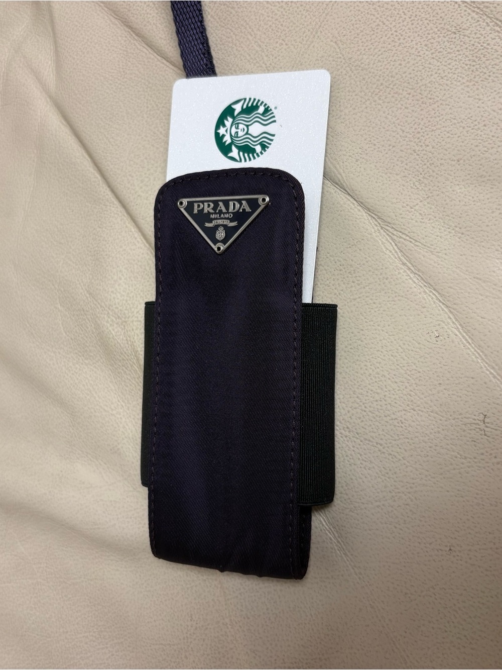 VTG PRADA Purple Phone Holder w/ Removable Lanyard Triangle Logo - Picture 6 of 15